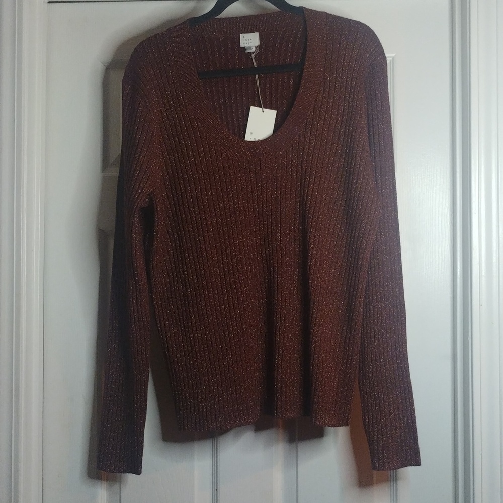 A New Day Burgundy Women's‎ Sweater Size 3X